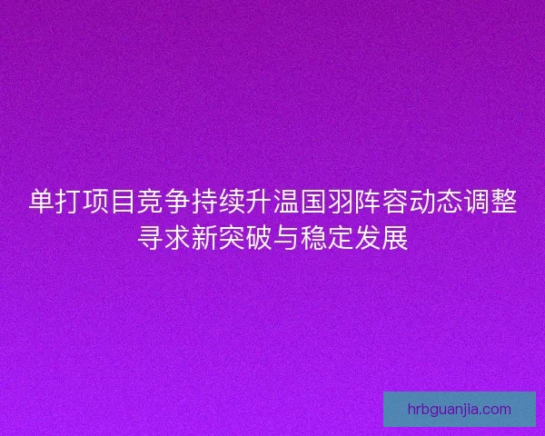单打项目竞争持续升温国羽阵容动态调整寻求新突破与稳定发展
